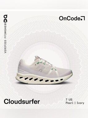 On Running Cloudsurdfer Women's Sneaker - Pearl with Mint Accents